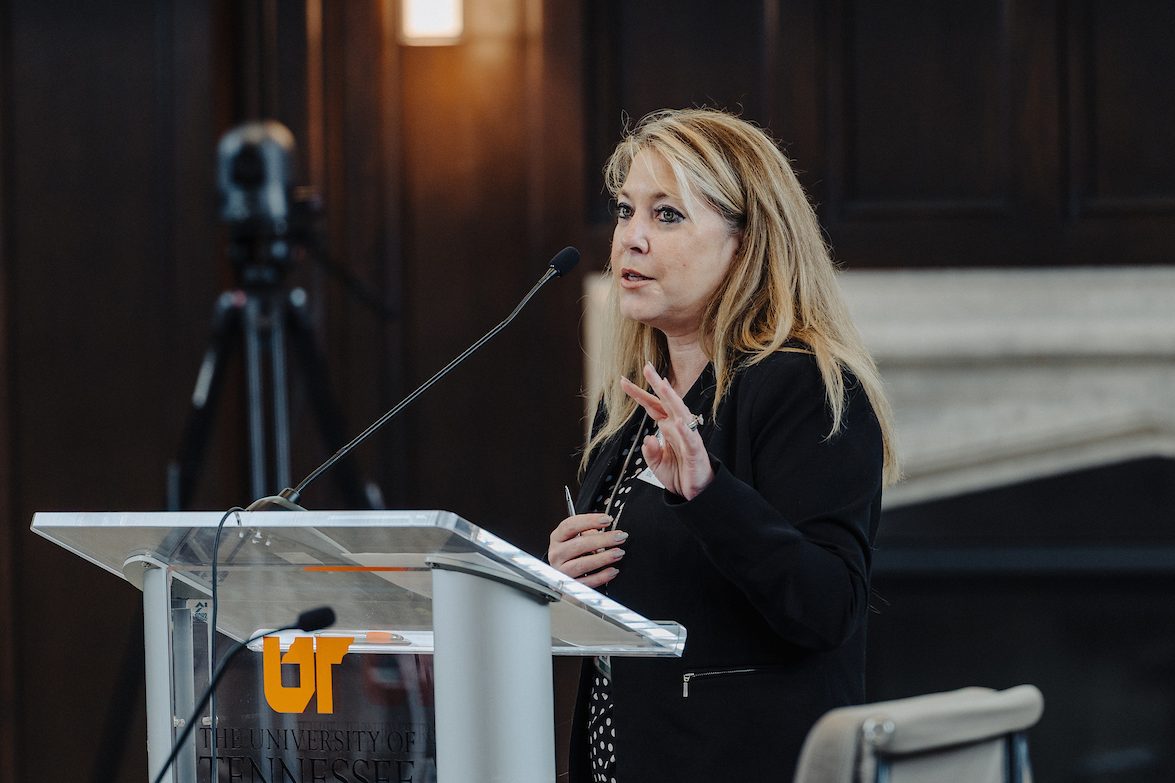 Photo of Dr. Wendy Likes speaking