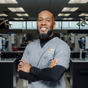 Portrait of Marshall Jones, Jr., in the dental lab.