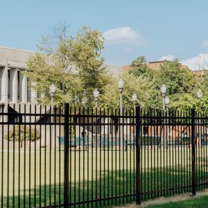 Fencing on campus is defining the perimeter and making the campuse more visible